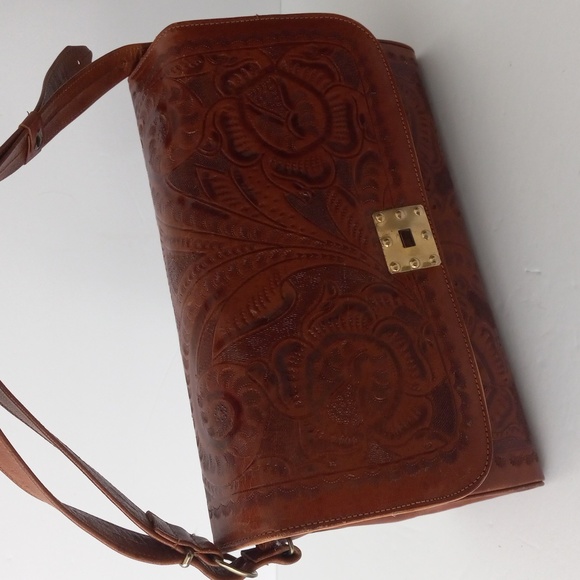 Vintage Casa Flores Leather Handbag - Picture 6 of 6